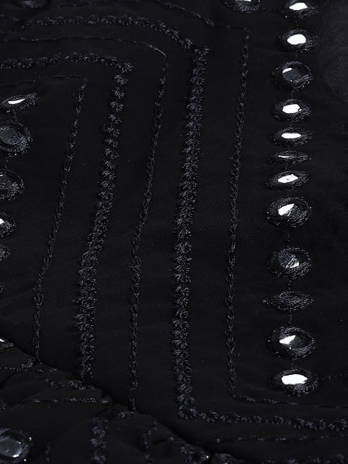 Vastramay SISHU Girl's Black Mirror Kurta Pyjama Set