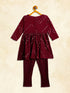 Vastramay SISHU Girl's Maroon Mirror Kurta Pyjama Set