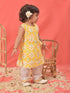 Vastramay SISHU Girls Yellow Ikaat print A-Line Kurta Pyjama Set