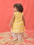 Vastramay SISHU Girls Yellow Ikaat print A-Line Kurta Pyjama Set