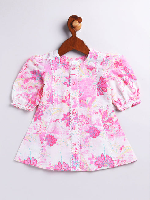 Vastramay Girl's Pink Kurta Set