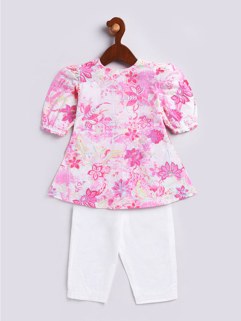 Vastramay Girl's Pink Kurta Set