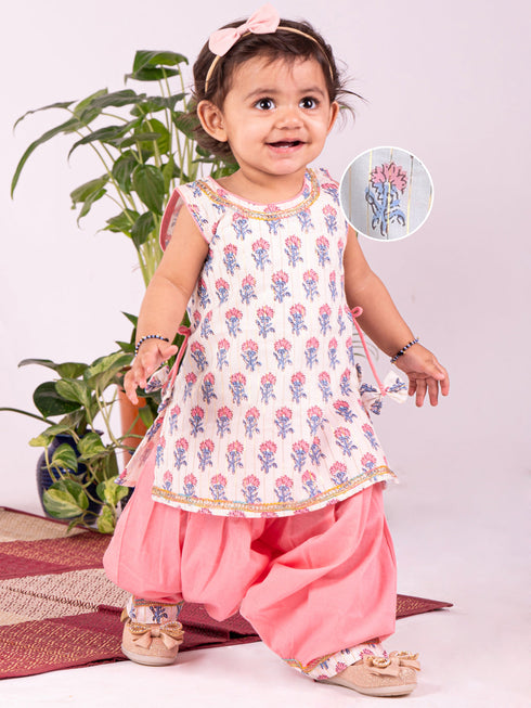 Vastramay Girl's Multi Color Kurta And Patiala Set