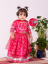 Vastramay Girl's Pink Lehenga Choli With Dupatta