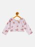 Vastramay SISHU Girl's Printed Linen Crop Top And Ruffle Skirt Set
