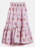 Vastramay SISHU Girl's Printed Linen Crop Top And Ruffle Skirt Set