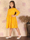 Vastramay Girl's Yellow Mirror Kurta