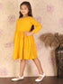 Vastramay Girl's Yellow Mirror Kurta