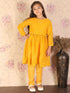 Vastramay Girl's Yellow Mirror Kurta Pyjama Set