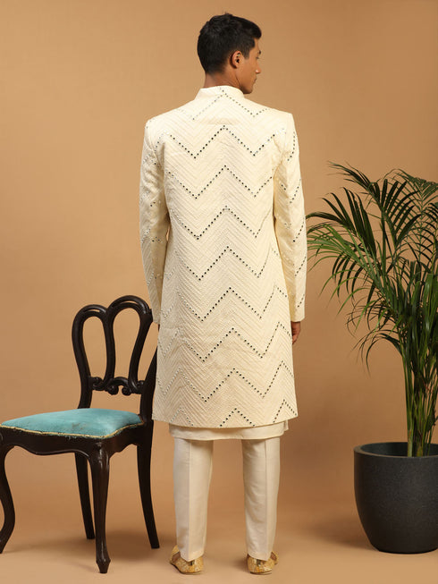 Vastramay Cream Mirror Baap Beta Combo Set