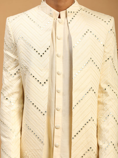 Vastramay Cream Mirror Baap Beta Combo Set