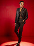 Vastramay Men's Black Embellished Blazer