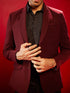 Vastramay Men's Maroon Silk Blend Blazer