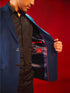 Vastramay Men's Navy Blue Silk Blend Blazer