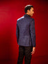 Vastramay Men's Navy Blue Silk Blend Blazer