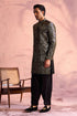 SHRESTHA By VASTRAMAY Men's Black Georgette Embellished Indo Set