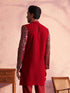 Vastramay Men's Maroon Georgette Sherwani Only Top