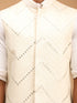 Vastramay Men's Cream Mirror Jacket