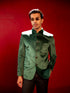 Vastramay Men's Green Velvet Jodhpuri