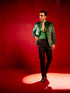 Vastramay Men's Green Velvet Jodhpuri
