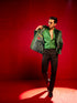 Vastramay Men's Green Velvet Jodhpuri