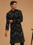 Vastramay Men's Black Mirror Kurta
