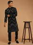 Vastramay Men's Black Mirror Kurta