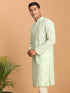 Vastramay Men's Mint Green Mirror Kurta
