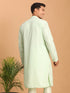 Vastramay Men's Mint Green Mirror Kurta