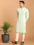 Vastramay Men's Mint Green Mirror Kurta Pant Set