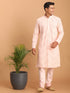 Vastramay Men's Pink Mirror Kurta Pyjama Set