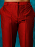 Vastramay Men's Maroon Pleated Kurta Pant With Dupatta Set