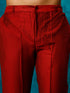 Vastramay Men's Maroon Pleated Kurta Pant With Dupatta Set
