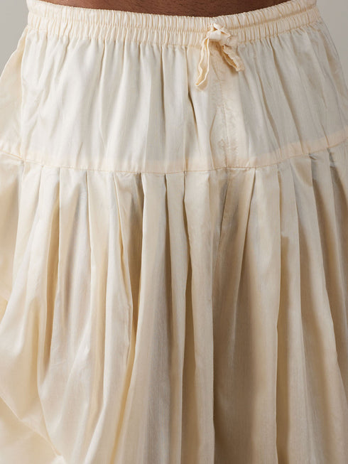 Vastramay Men's Yellow Embroidered Kurta Dhoti Set