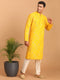Vastramay Men's Yellow Embroidered Kurta Pant Set