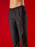 Vastramay Men's Black Kurta Pant Set With Velvet Slit Sleeves Dupatta