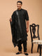 Vastramay Men's Black Viscose Kurta Pyjama And Dupatta Set