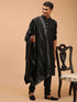 Vastramay Men's Black Viscose Kurta Pyjama And Dupatta Set