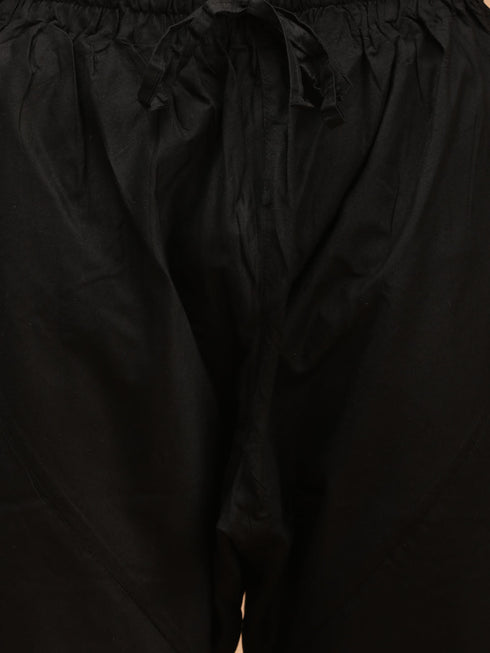 Vastramay Men's Black Viscose Kurta Pyjama And Dupatta Set