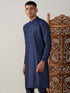 Vastramay Men's Navy Blue Viscose Kurta
