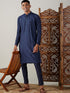 Vastramay Men's Navy Blue Viscose Kurta