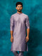 Vastramay Men's Purple Viscose Kurta
