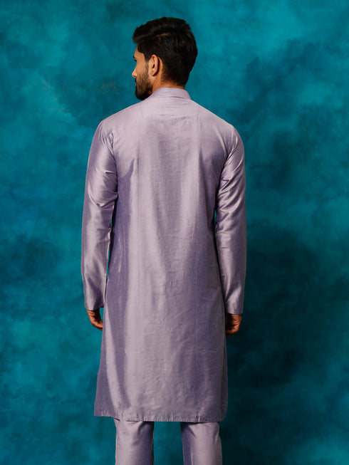 Vastramay Men's Purple Viscose Kurta