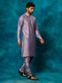 Vastramay Men's Purple Viscose Kurta Pyjama Set