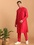 Vastramay Men's Valentino Pink Viscose Kurta Pant Set