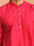 Vastramay Men's Valentino Pink Viscose Kurta Pant Set