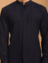 Vastramay Men's Navy Blue Printed Kurta Pant Set