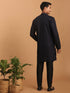 Vastramay Men's Navy Blue Kurta Pant Set