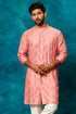 SHRESTHA BY VASTRAMAY Men's Onion Pink Embellished Kurta