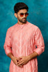 SHRESTHA BY VASTRAMAY Men's Onion Pink Embellished Kurta